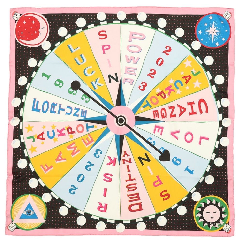 Kate Spade Printed Silk Scarf Fortune Teller 34”x34” NWT